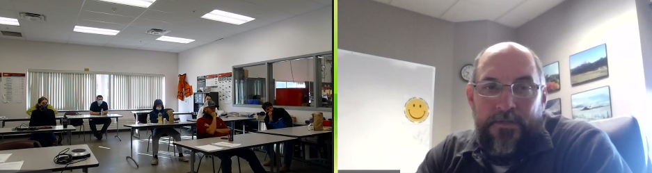students connect via video chat about manufacturing job opportunities 